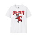 White Demokrat Running Donkey T-Shirt | political satire, Soviet imagery