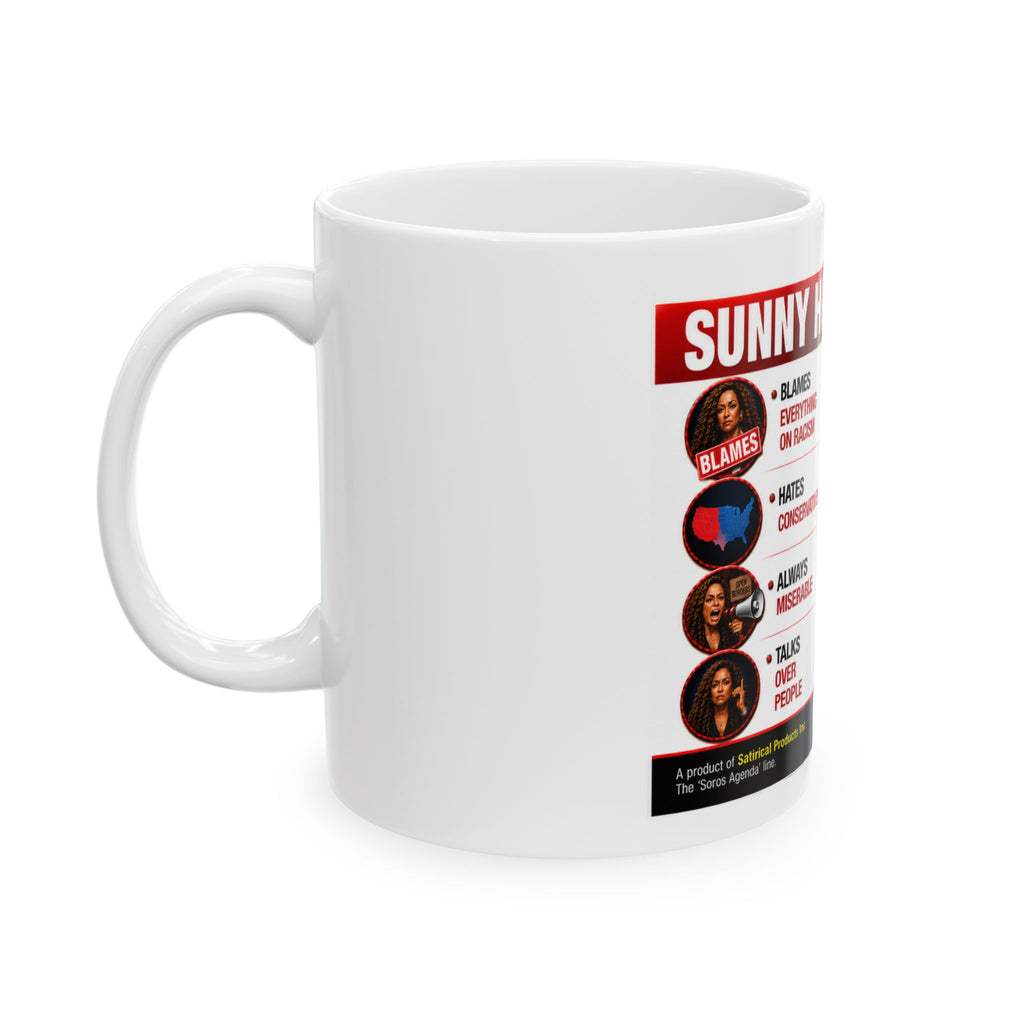 Ceramic Mug — 'Sunny Hostin' Doll Satire Political Novelty Coffee Cup (11oz/15oz)