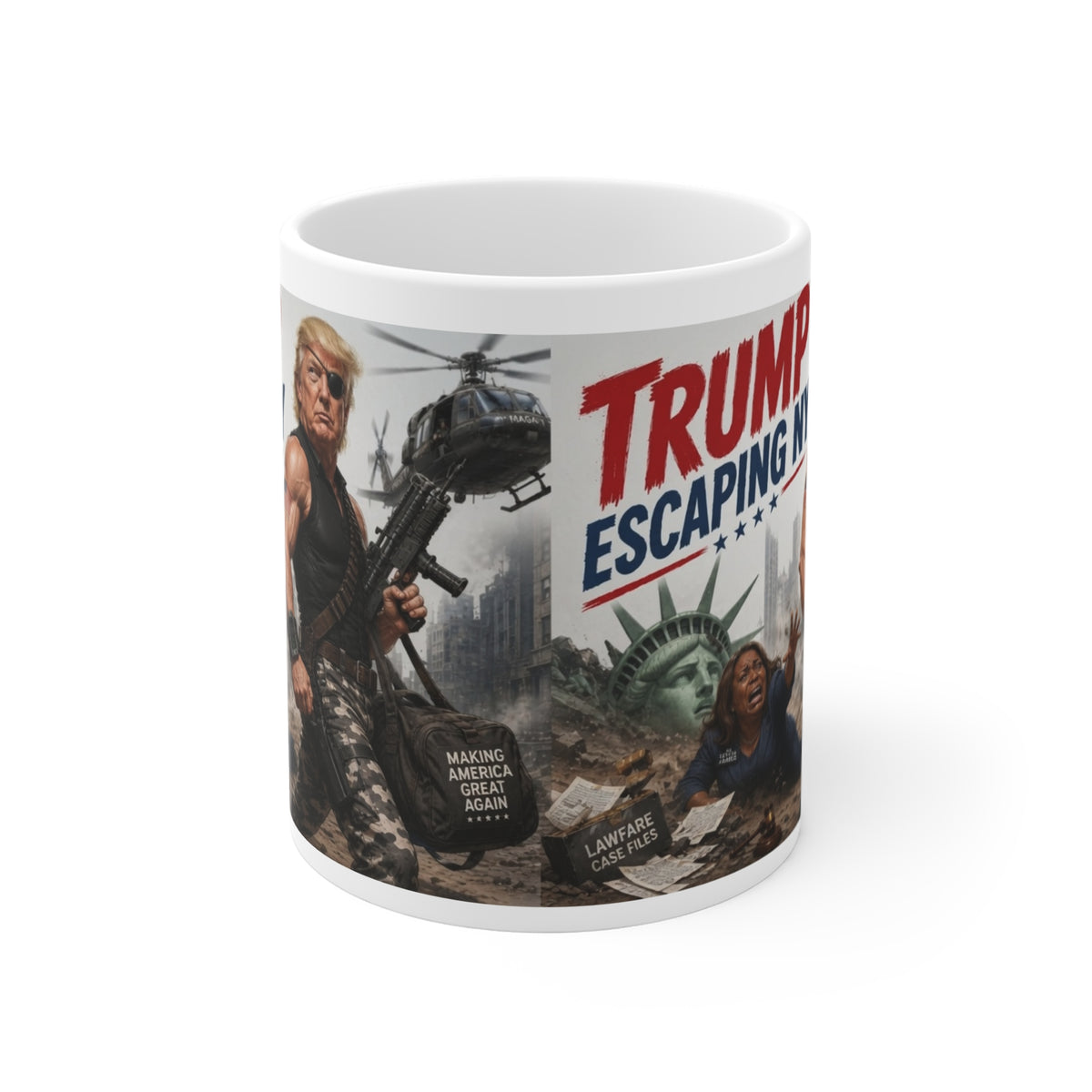 Trump Escaping NY Parody Mug | Funny Political Novelty Gift