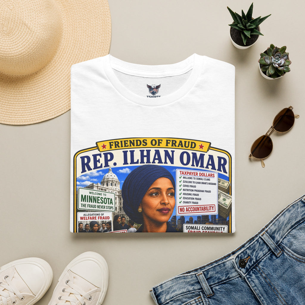 "Trump Patriot Shirt | America First T-Shirt | Conservative Republican Apparel | God Family Country Tee" | Anti Woke | Rep. Ilhan Omar Satire, Protest Poster Style