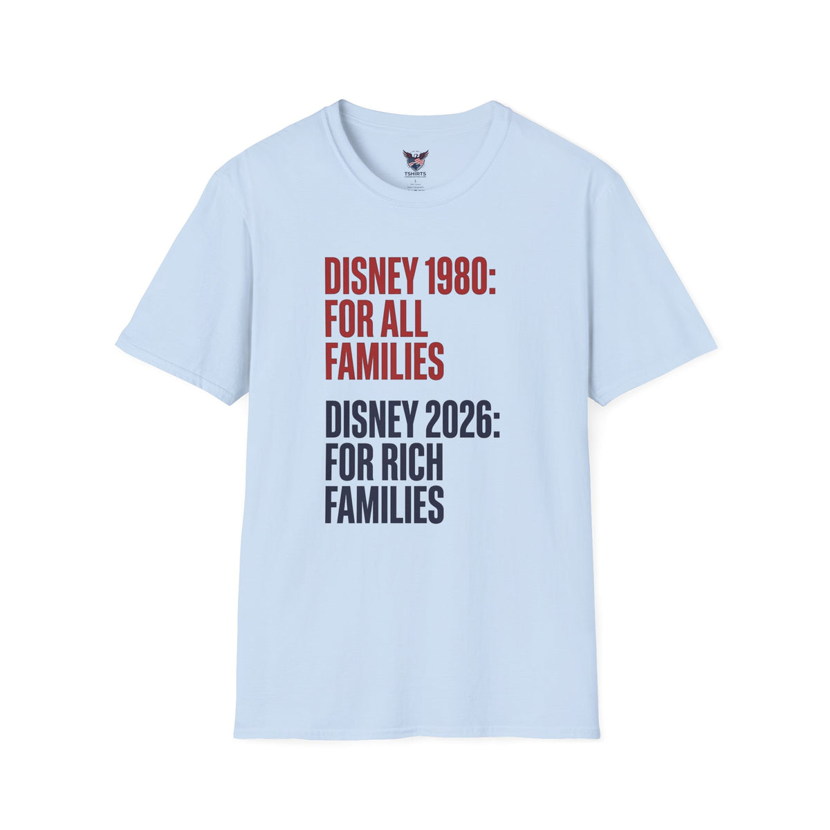 Disney 1980 vs 2026 Economic Satire T-Shirt | Anti-Inflation & Middle Class Political Graphic Tee