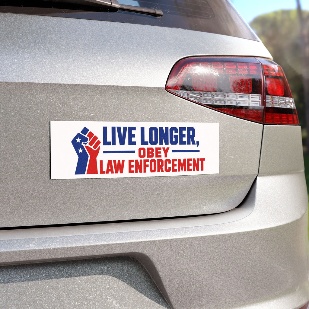 Live Longer Obey Law Enforcement Car Magnet | Patriotic Police Support