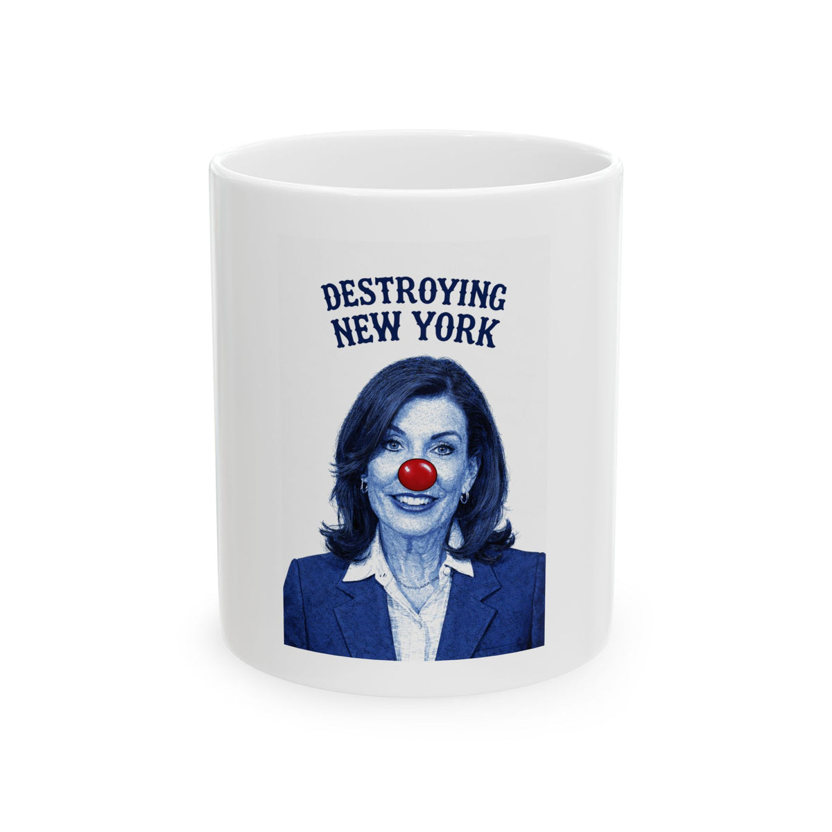 Political Hochul Caricature with Red Clown Nose Mug | Ceramic mug