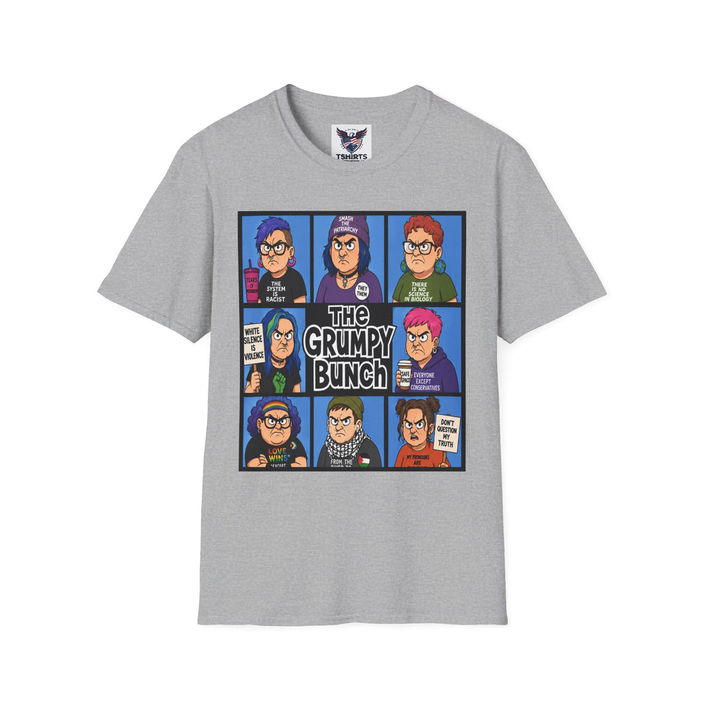 Grumpy WOKE Bunch Graphic T-Shirt — Retro Comic Panel Illustration