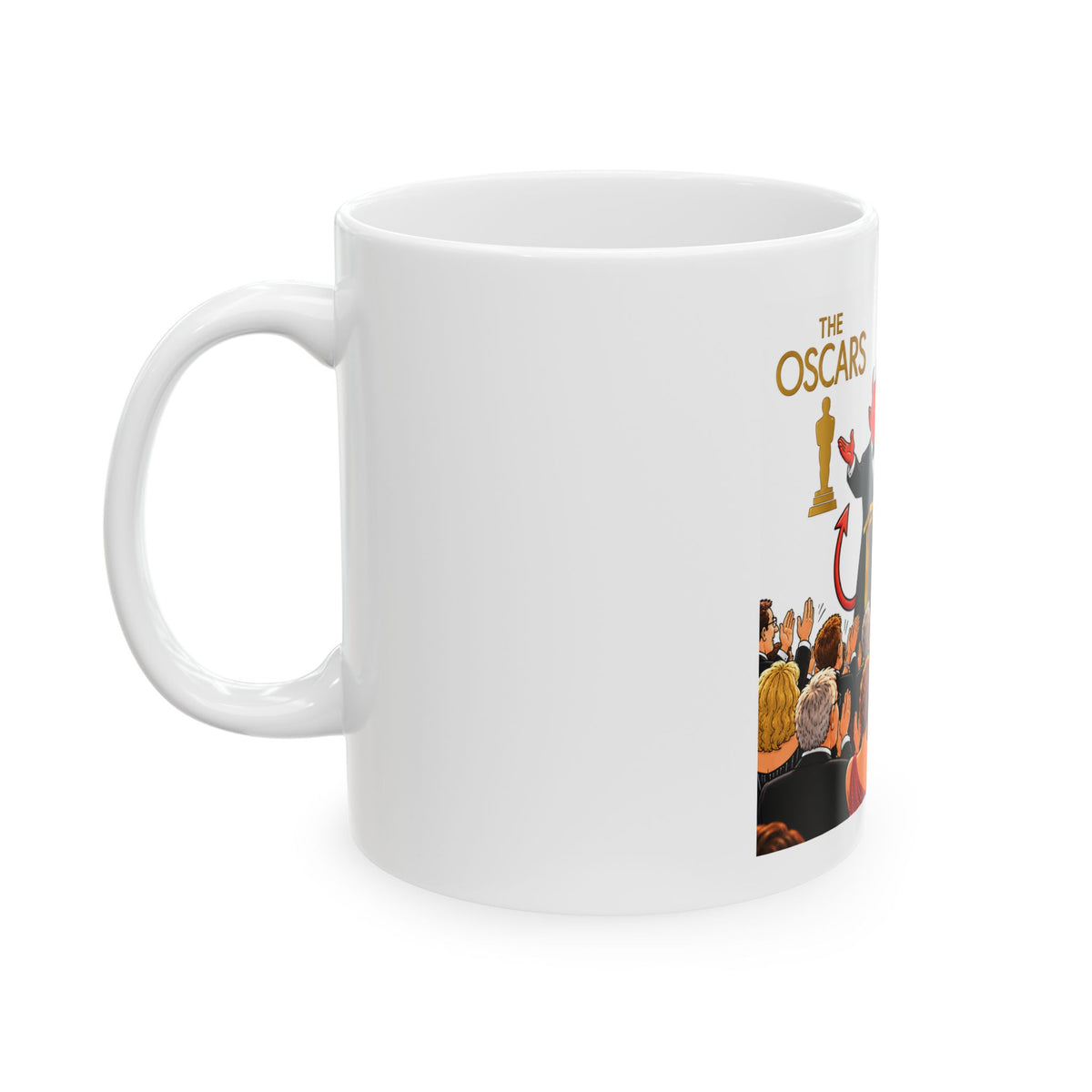 Oscars Devil Host Ceramic Mug — "It's So Good to Be Back Home"