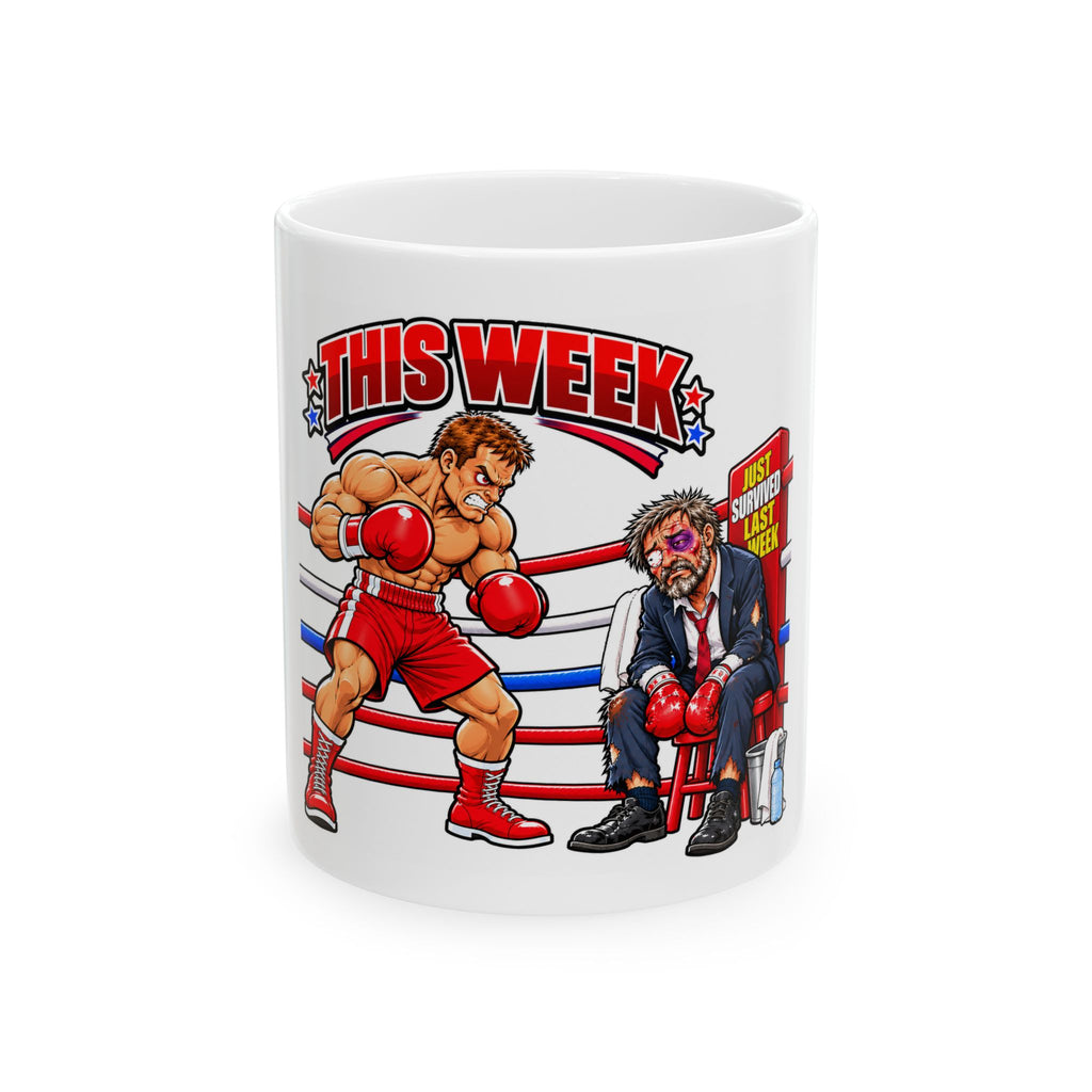 Too Knocked Out for Next Week Boxing Ceramic Mug — Funny Boxer vs. Coach Coffee Cup (11oz/15oz)