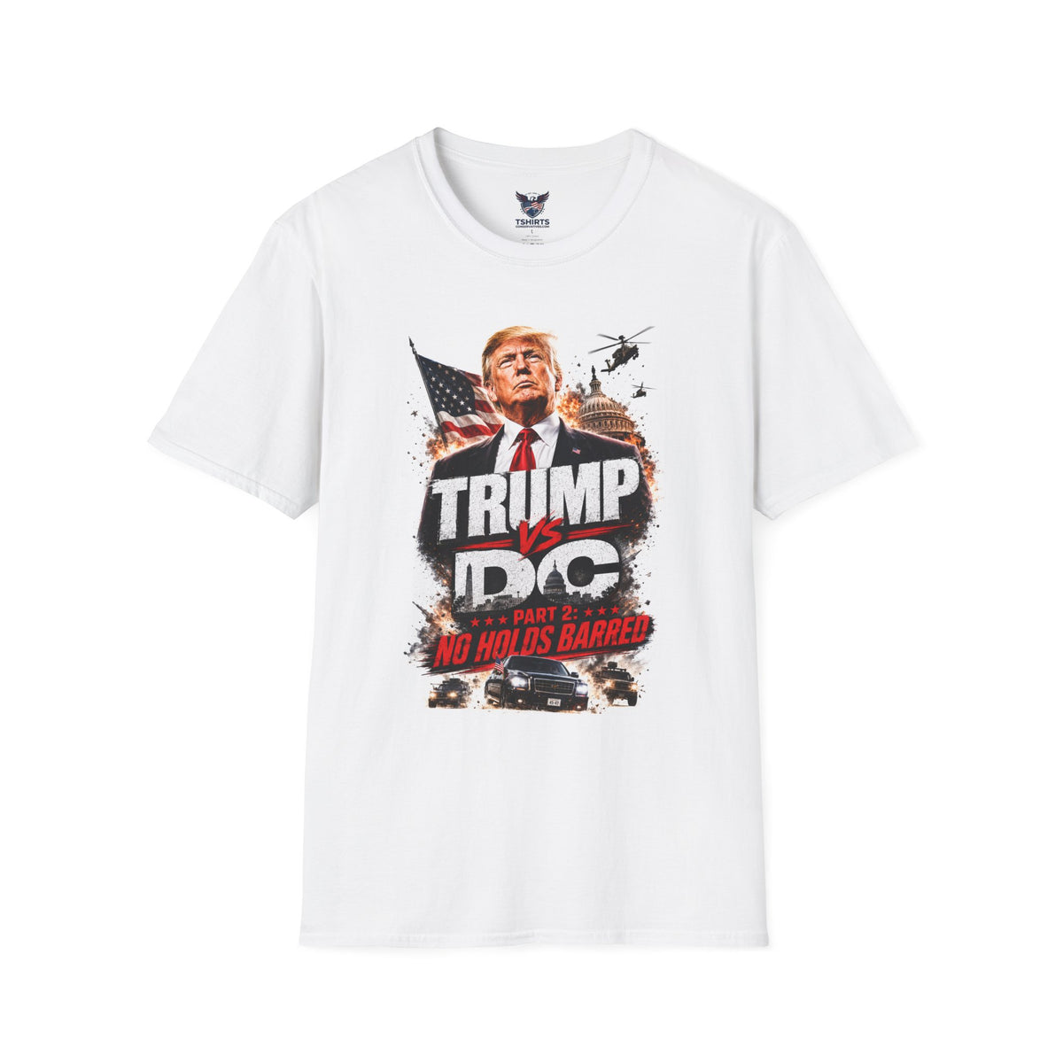 Political T-Shirt — Bold Patriotic Graphic Tee with 'TRUMP' Design