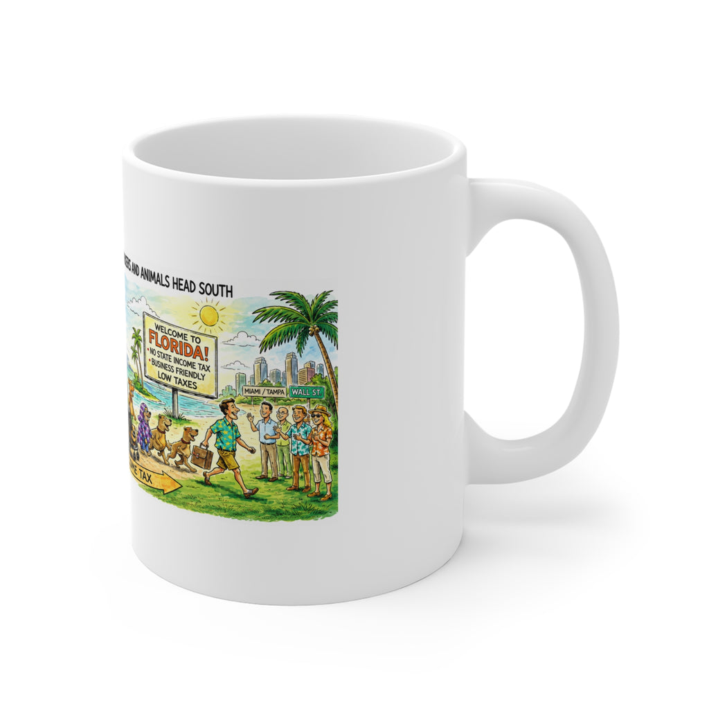 Escape From New York 11oz Coffee Mug, Tax Hell New York Novelty Ceramic Mug, Funny Political Satire Gift