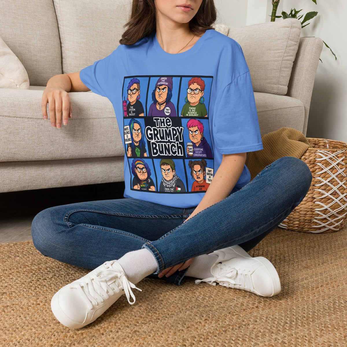 Grumpy WOKE Bunch Graphic T-Shirt — Retro Comic Panel Illustration