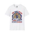 Political Satire T‑Shirt — "Sen. Nancy Pelosi" Money Bag Caricature