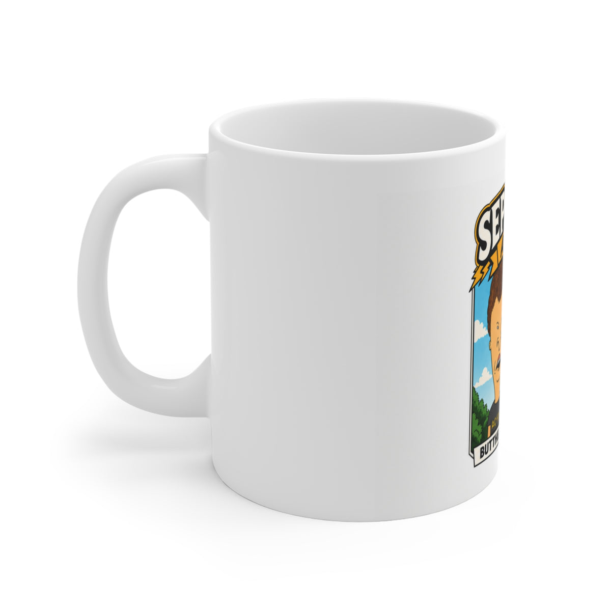 Gavin Newsom Parody Coffee Mug – Separated at Birth Beavis and Butt-Head Satirical Ceramic Tea Cup, Funny Political Novelty Gift