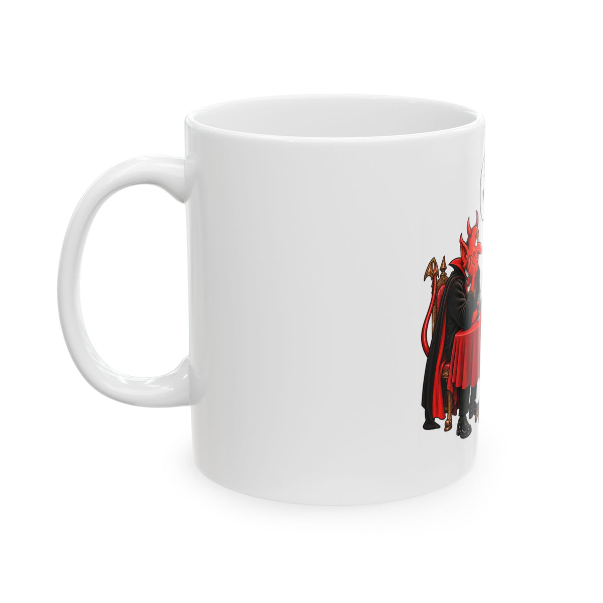 Political Cartoon Mug — 'When I Sold My Soul...' Bill Clinton Hillary Clinton Satirical Coffee Cup (11oz/15oz)