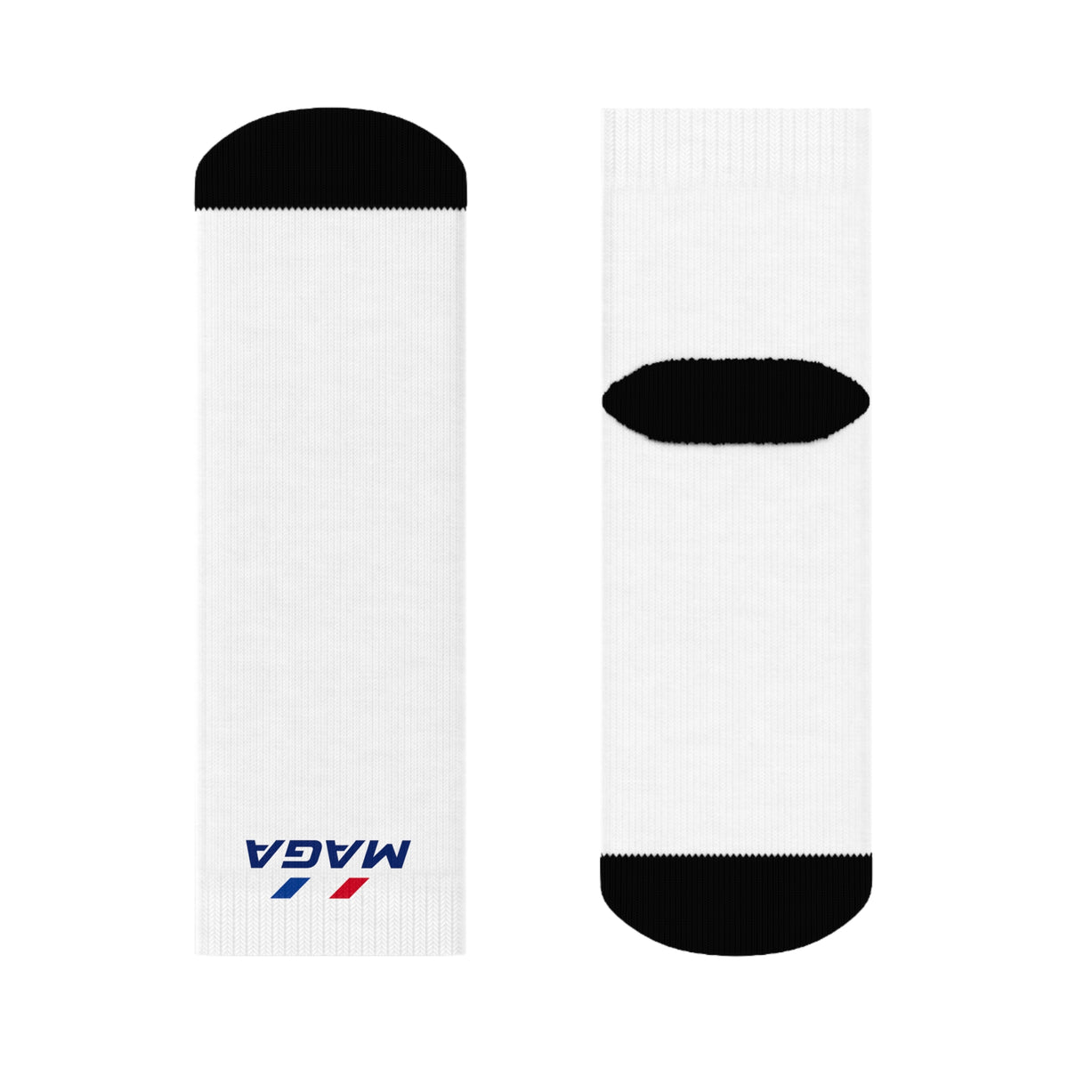 Crew Socks — Minimalist White Athletic Socks with Small 'MAGA' Accent - The Conservative Brand