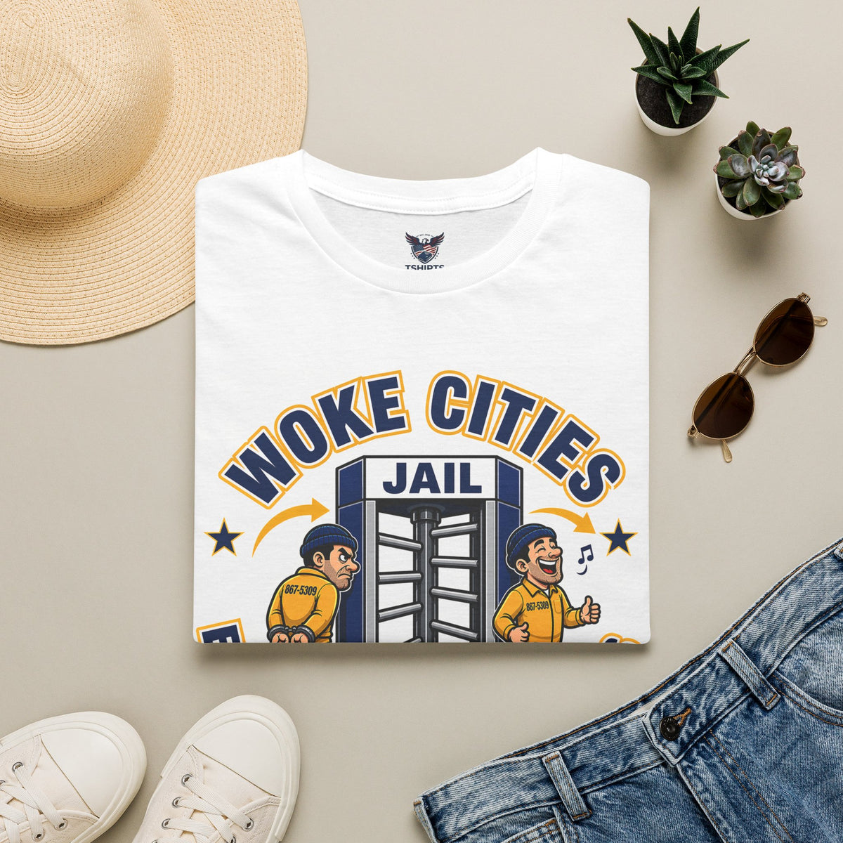 "Trump Patriot Shirt | America First T-Shirt | Conservative Republican Apparel | God Family Country Tee" |Woke Cities Equals Unsafe Cities T-Shirt |