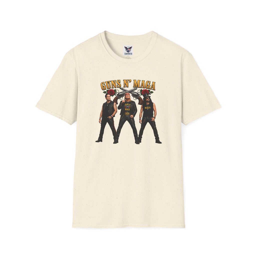 Guns N' Maga Rock Band T-Shirt — Trump, Vance, Rubio Political Parody Graphic Tee