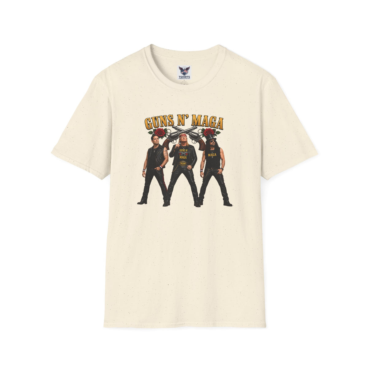 Guns N' Maga Rock Band T-Shirt — Trump, Vance, Rubio Political Parody Graphic Tee