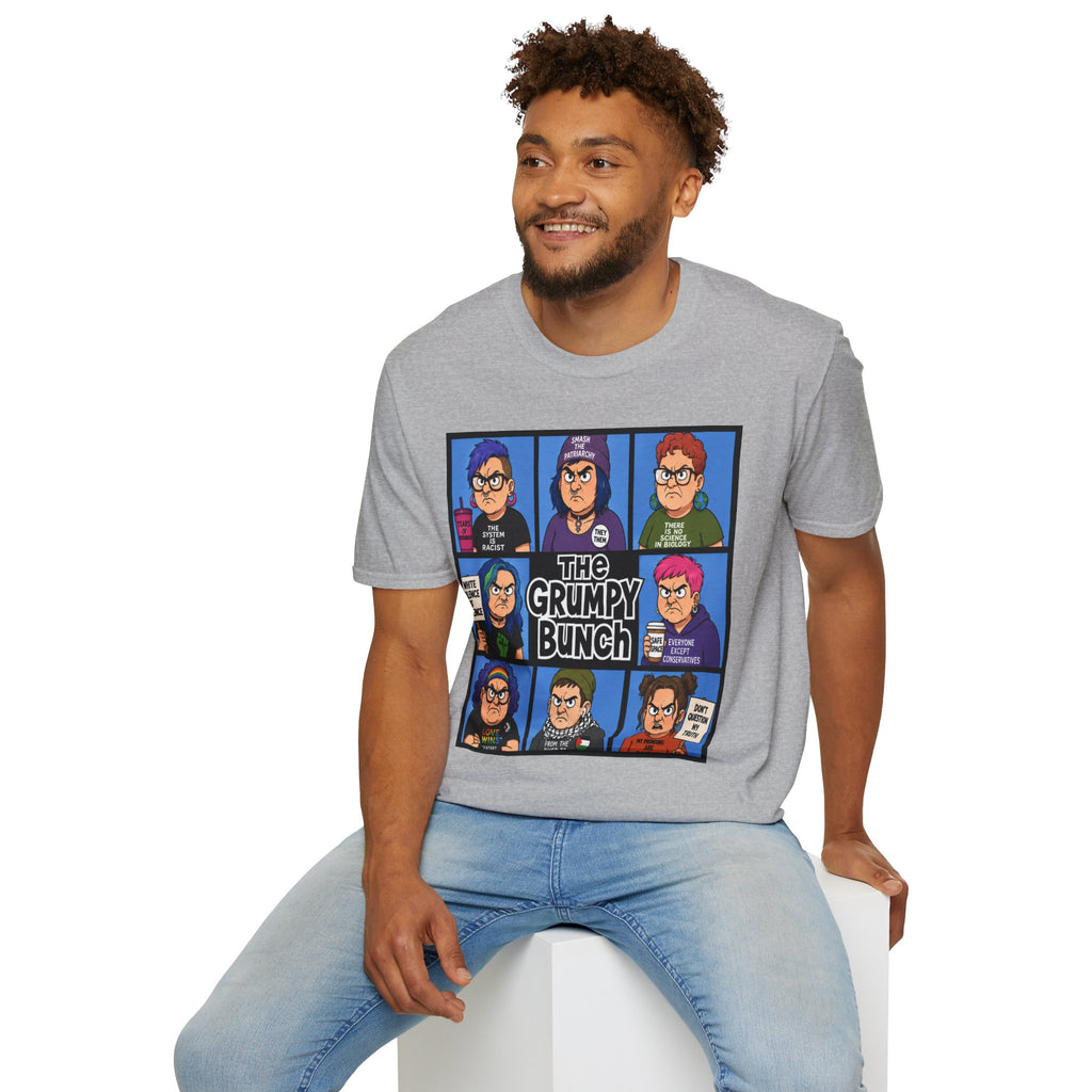 Grumpy WOKE Bunch Graphic T-Shirt — Retro Comic Panel Illustration