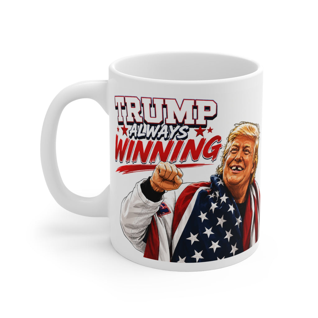 OLYMPIC HOCKEY TRUMP  Political Coffee Mug — "Always Winning" Patriotic 11oz