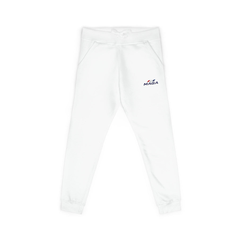 Embroidered 'MAGA' Fleece Sweatpants — The Conservative Brand - White Casual Joggers