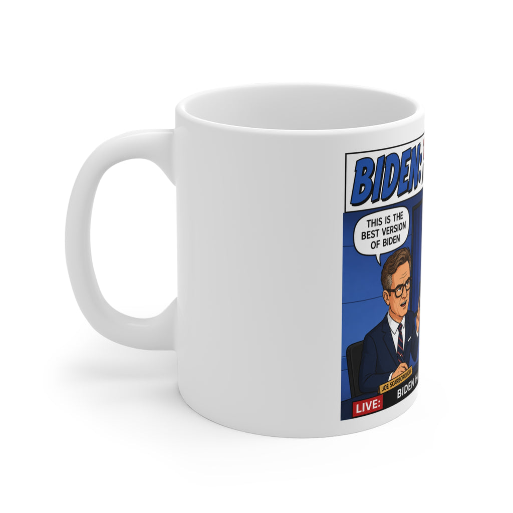 Funny Political Parody Coffee Mug – Satirical Media Cover-Up Novelty Ceramic Cup & Sarcastic Gag Gift