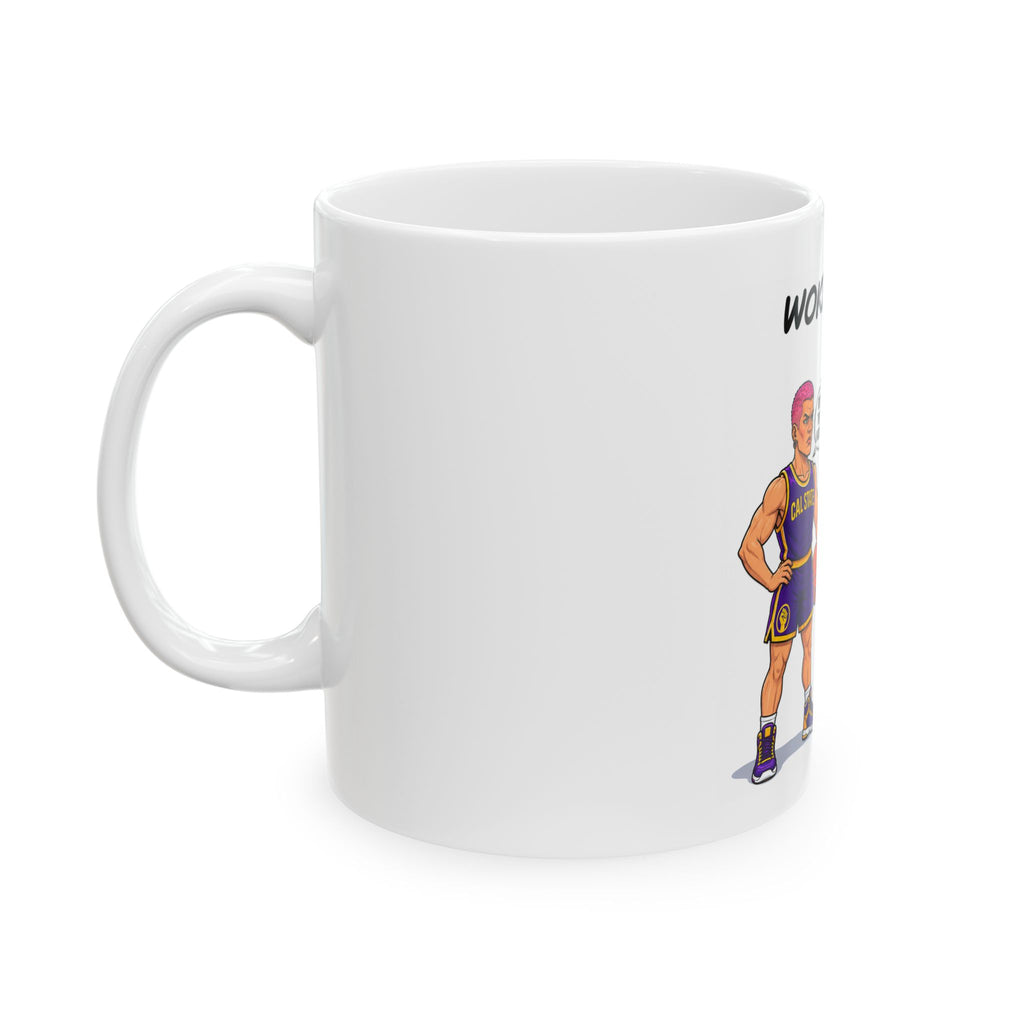 Woke Sports Cartoon Ceramic Mug — 'Don't Hate the Player, Hate the Game'