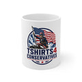 Conservative American Flag Coffee Mug – "The" Tshirts4Conservatives Patriotic Ceramic Teacup, Republican & Right-Wing Drinkware