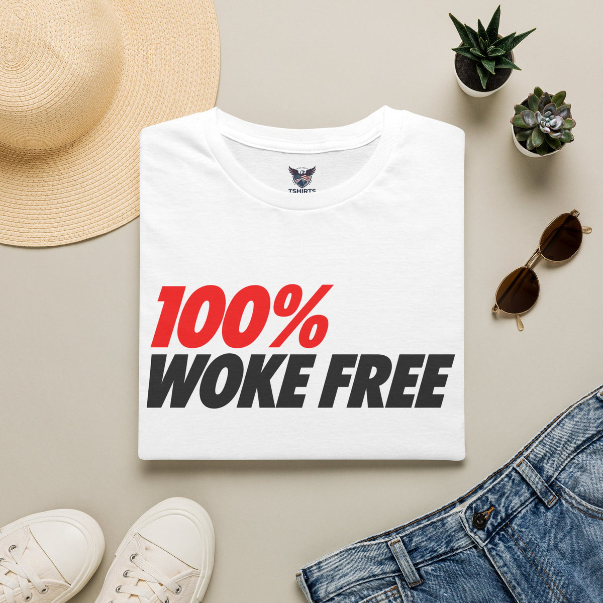 "Trump Patriot Shirt | America First T-Shirt | Conservative Republican Apparel | God Family Country Tee" | anti-woke tshirt | 100% Woke Free T-Shirt — Bold Political Statement Tee