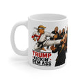 TRUMP KARATE KID Political Satire Mug — 'Trump Kickin' Dem Ass' 11oz Coffee Cup