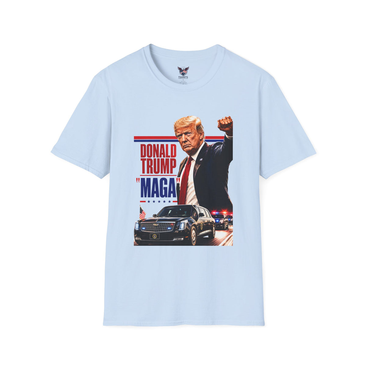 Donald Trump MAGA Fight Fist Pump Patriotic Graphic Tee