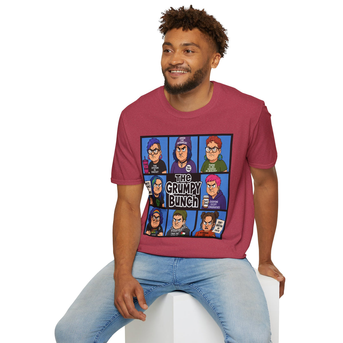 Grumpy WOKE Bunch Graphic T-Shirt — Retro Comic Panel Illustration