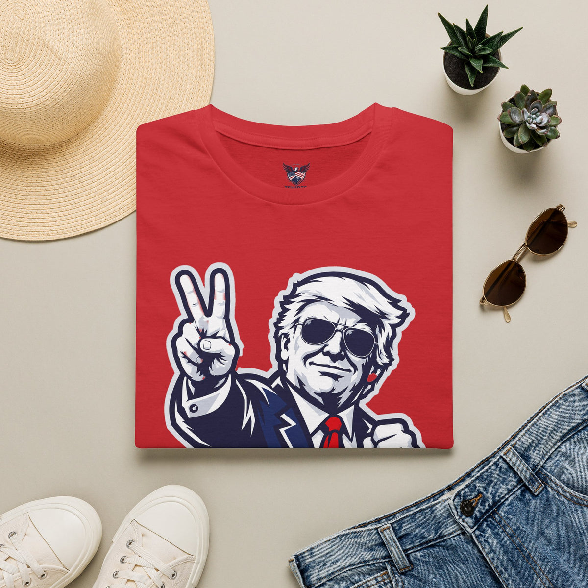 Vintage President Trump Peace Sign T-Shirt — Patriotic Trump Graphic Tee