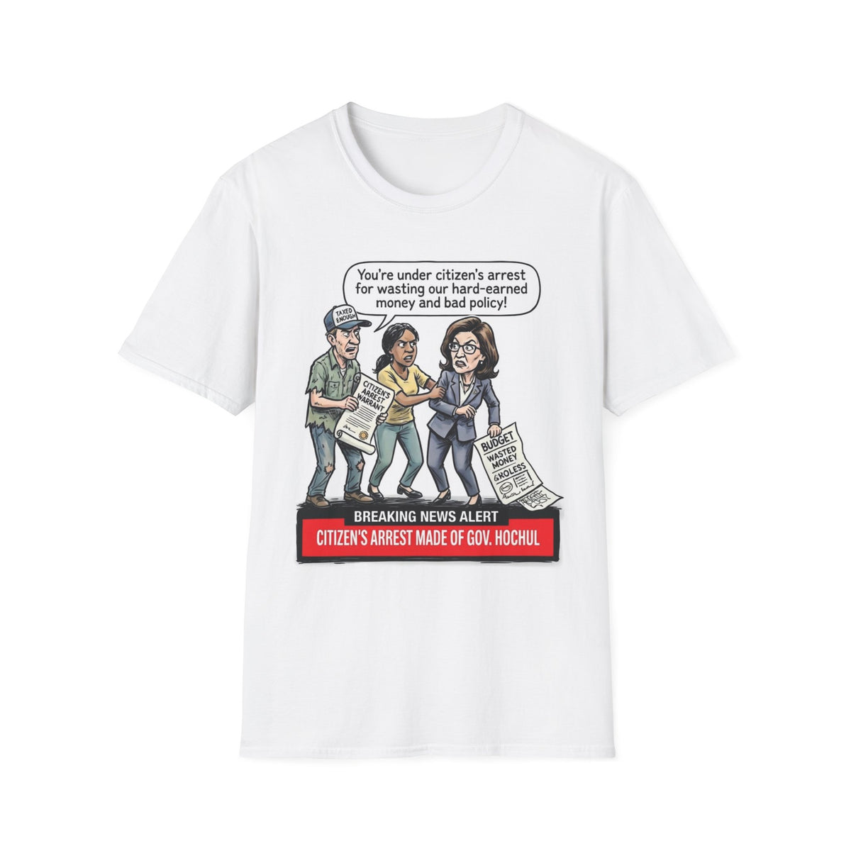 "Trump Patriot Shirt | America First T-Shirt | Conservative Republican Apparel | God Family Country Tee" | anti-woke tshirt | Citizen's Arrest Comic Cartoon T-Shirt | Political Satire Tee
