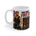 11oz Mug - Patriotic Trump Rambo Satire "You Drew First Blood' Military Cartoon Coffee Cup