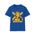 Hillary Clinton Royal Blue No Queens Hillary portrait T-Shirt | yellow blue political graphic