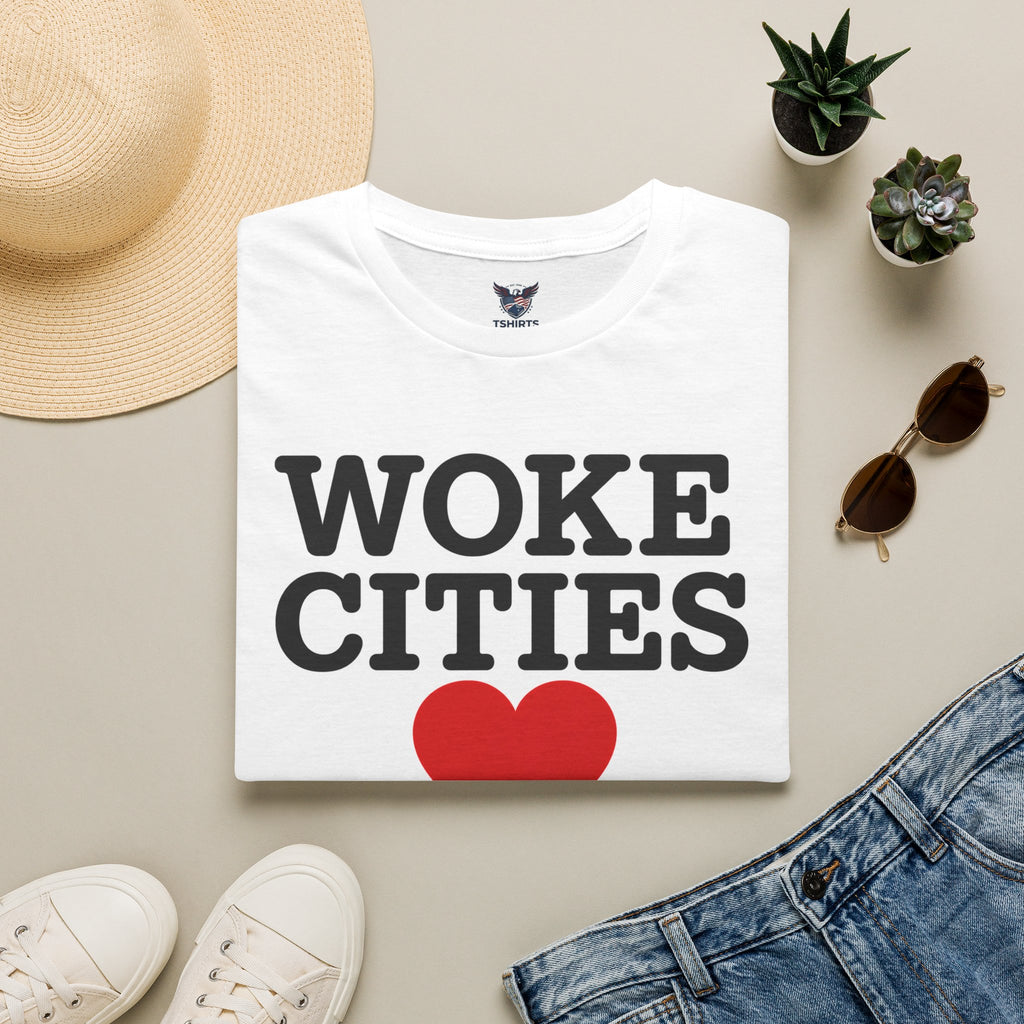 "Trump Patriot Shirt | America First T-Shirt | Conservative Republican Apparel | God Family Country Tee" | WOKE CITIES Unisex Softstyle T-Shirt