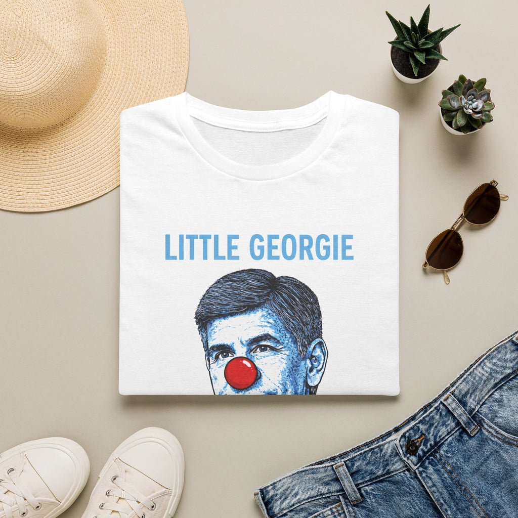 "Trump Patriot Shirt | America First T-Shirt | Conservative Republican Apparel | God Family Country Tee" | anti-woke tshirt | Little Georgie clown nose T-Shirt | satirical portrait tee