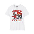 Democrats - Run From The Democrats T-Shirt | Political Satire, Soviet Flag Artwork