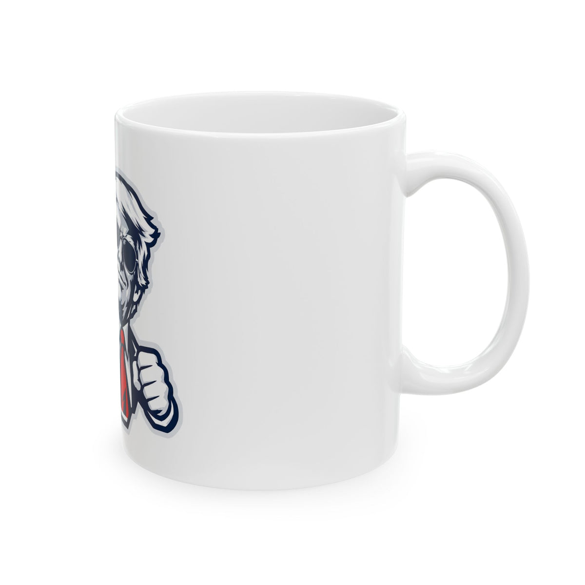 President Trump Patriotic Victory Ceramic Mug (11oz, 15oz) — Retro Politician Peace Sign Design