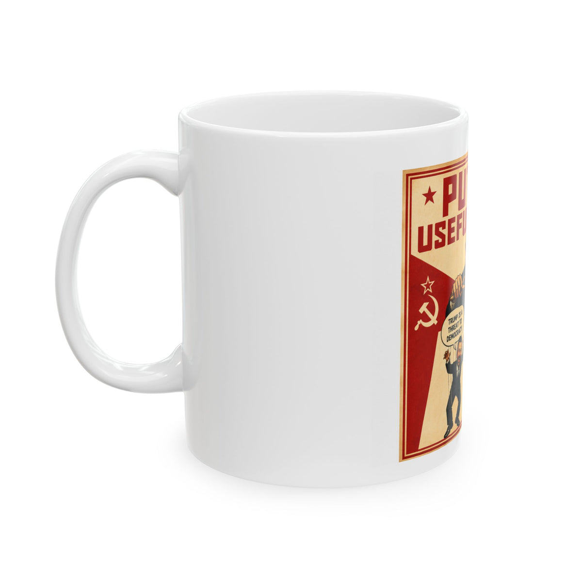 Political Satire Ceramic Mug - "Putin's Useful Idiots" Kimmel and Colbert Parody