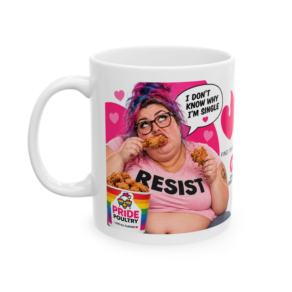 WOKEDATE  — Mock the Crazy Woke Funny Dating App Parody Ceramic Coffee Cup (11oz/15oz)