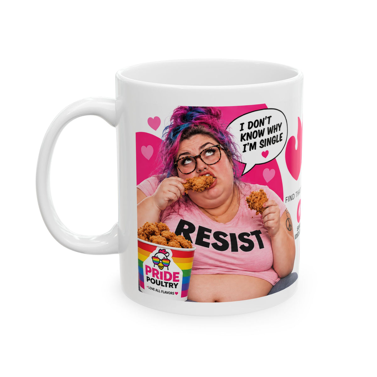 WOKEDATE  — Mock the Crazy Woke Funny Dating App Parody Ceramic Coffee Cup (11oz/15oz)